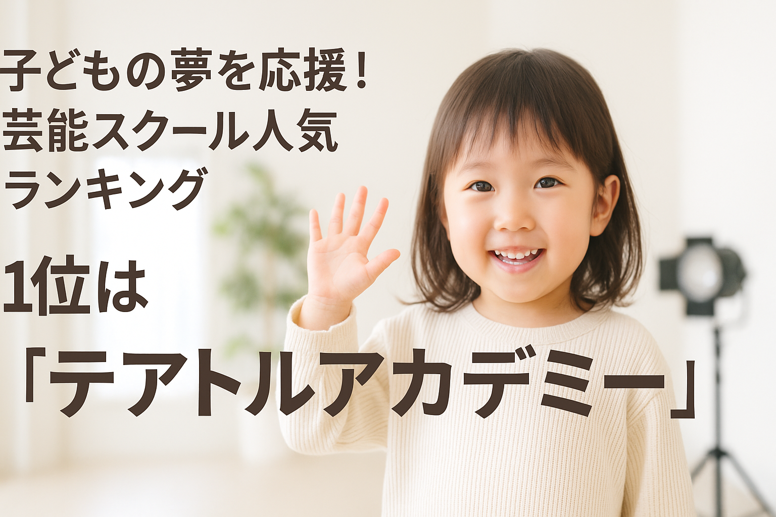 【子どもの夢を応援】芸能スクール人気ランキング｜業界信頼度No.1「テアトルアカデミー」が堂々の第1位